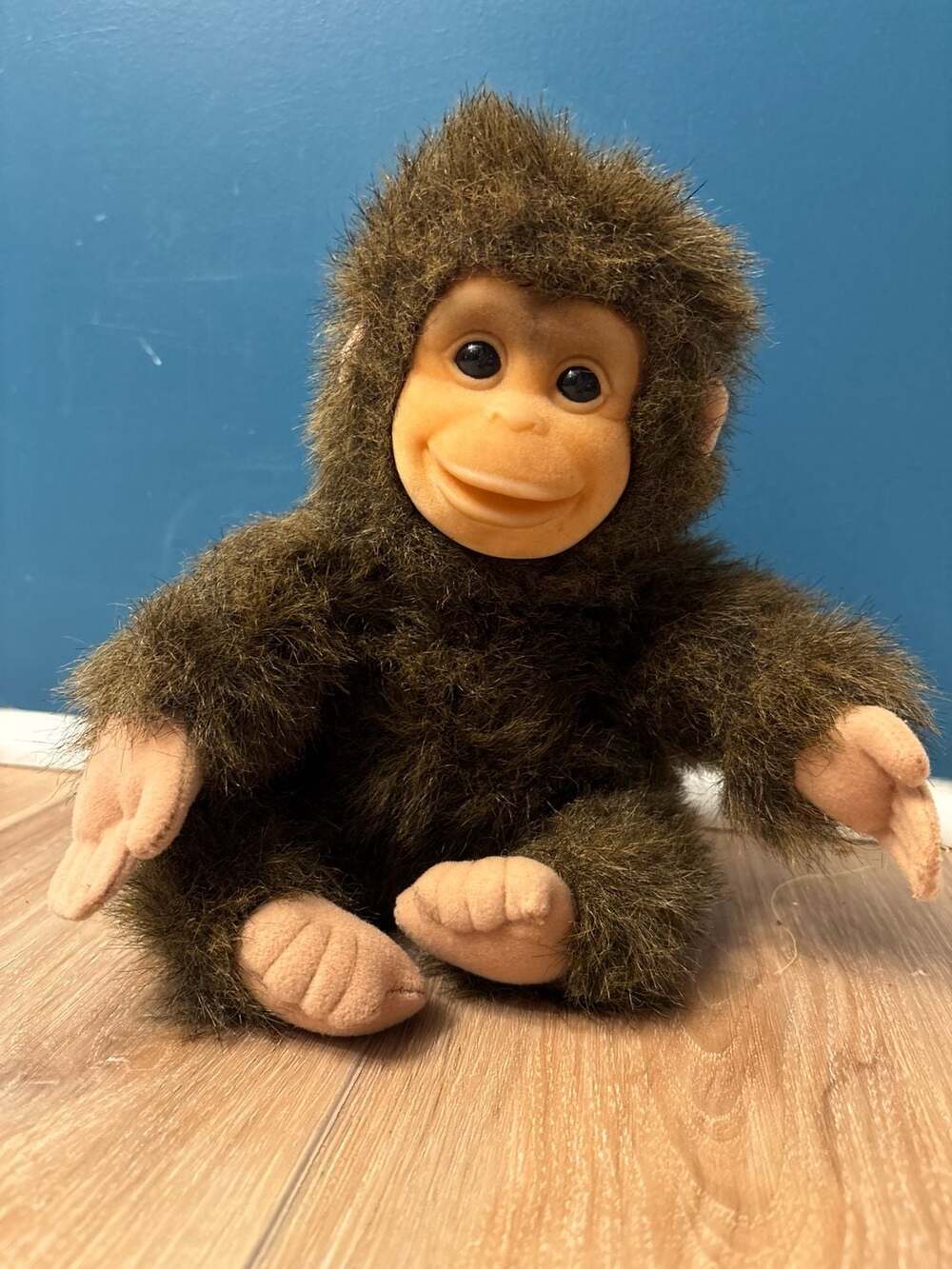 Vintage Hosung Plush Monkey Stuffed Animal Brown Furry Toy